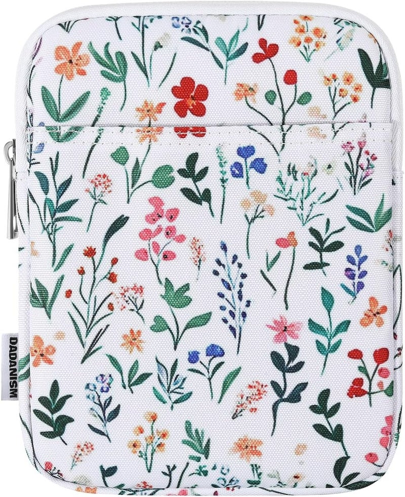 Dadanism 6-7 Inch Universal Padded Sleeve for 7" Colorsoft Signature Edition eReader 2024 and 6" eReader Book, Protective Sleeve Pouch Bag Carrying Case for Kobo E-Reader, Flowers - Image 1